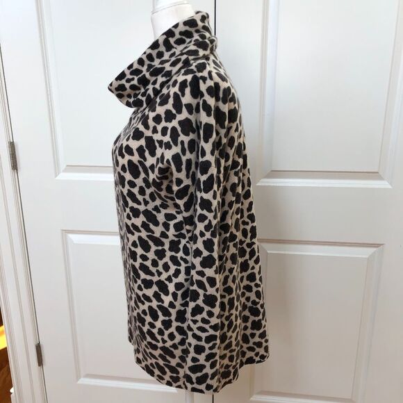 M Magaschoni Leopard Print Turtleneck Cashmere Sweat - Picture 4 of 7